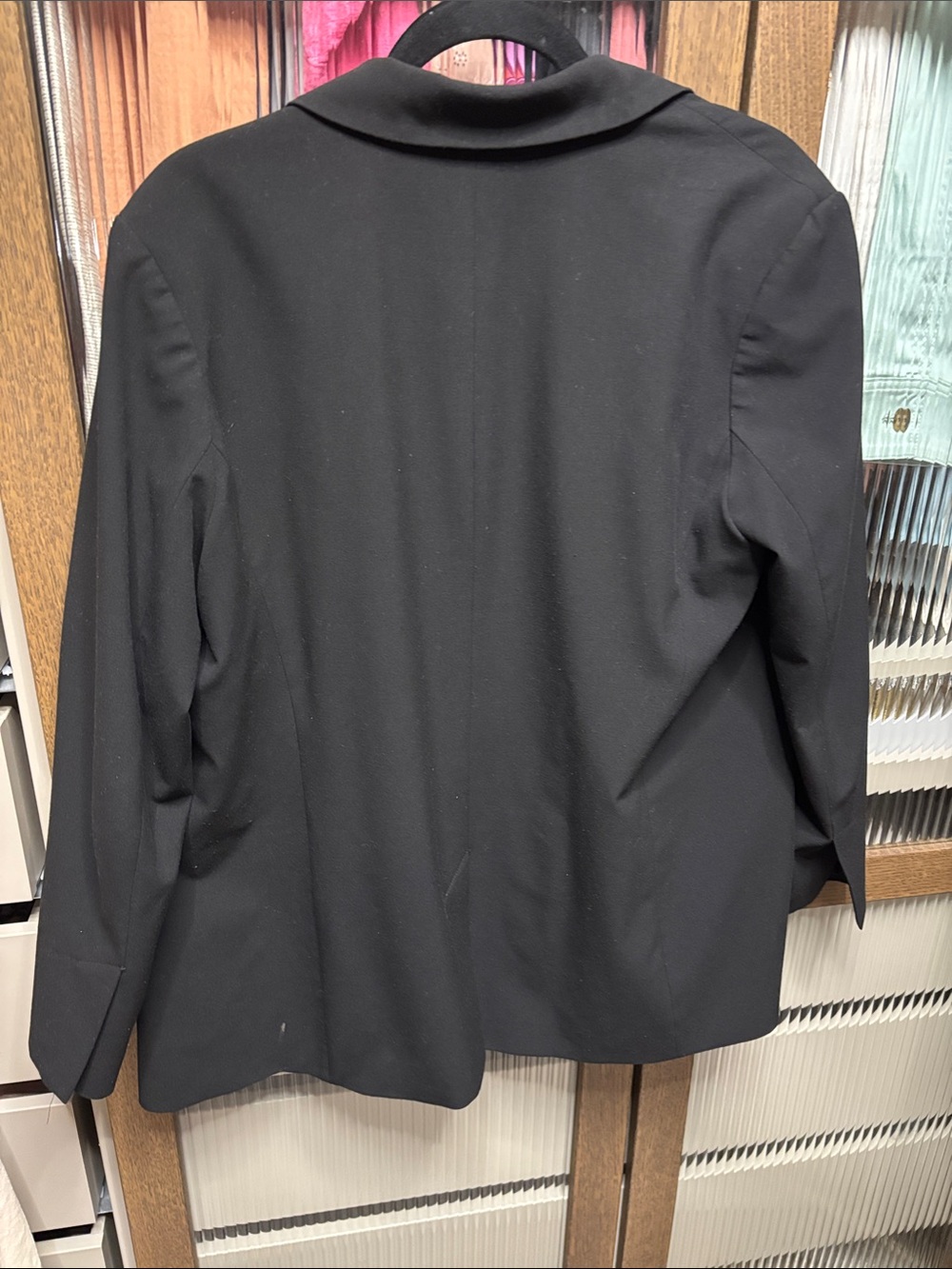 Nordstrom Black Single-Button Women's Blazer with Notch Lapel - Picture 8 of 9